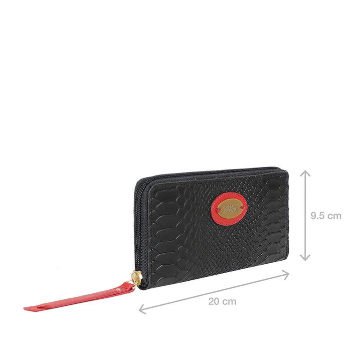 Ee Teresa W1 Black Leather Zip Around Wallet