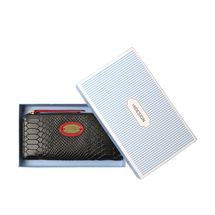 Ee Teresa W1 Black Leather Zip Around Wallet
