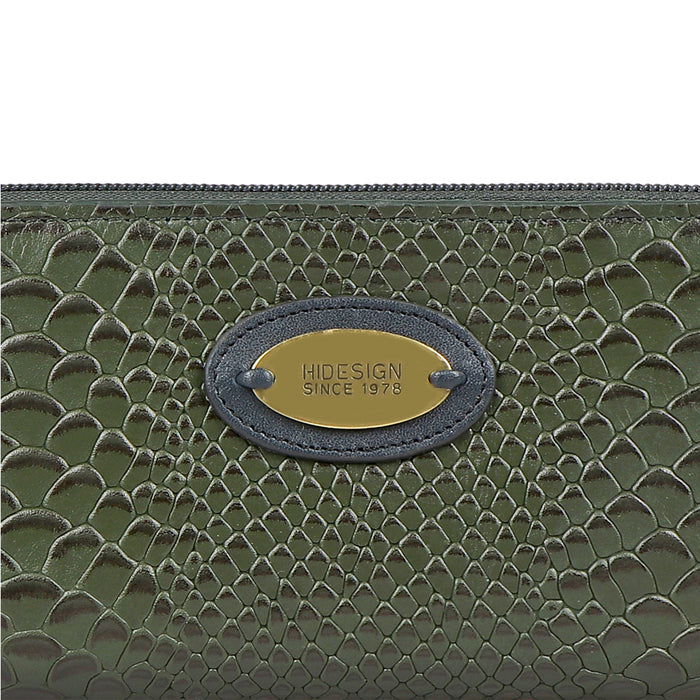 Ee Teresa W1 Green Leather Zip Around Wallet