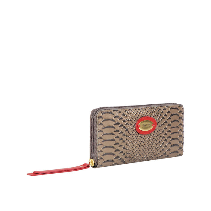 Ee Teresa W1 Silver Leather Zip Around Wallet