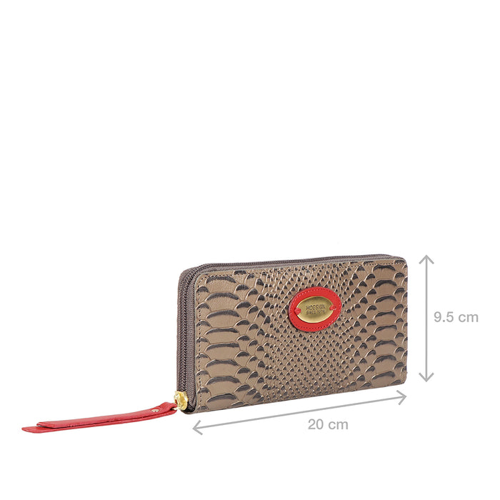 Ee Teresa W1 Silver Leather Zip Around Wallet