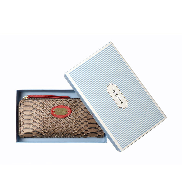 Ee Teresa W1 Silver Leather Zip Around Wallet
