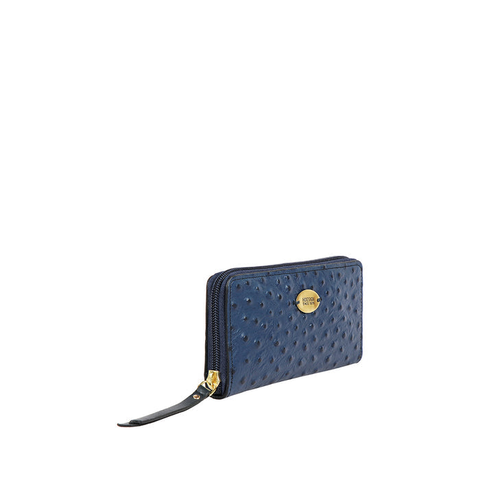 Ee Teresa W2 Blue Leather Zip Around Wallet