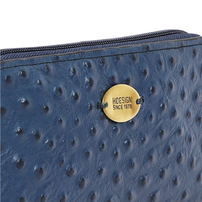 Ee Teresa W2 Blue Leather Zip Around Wallet