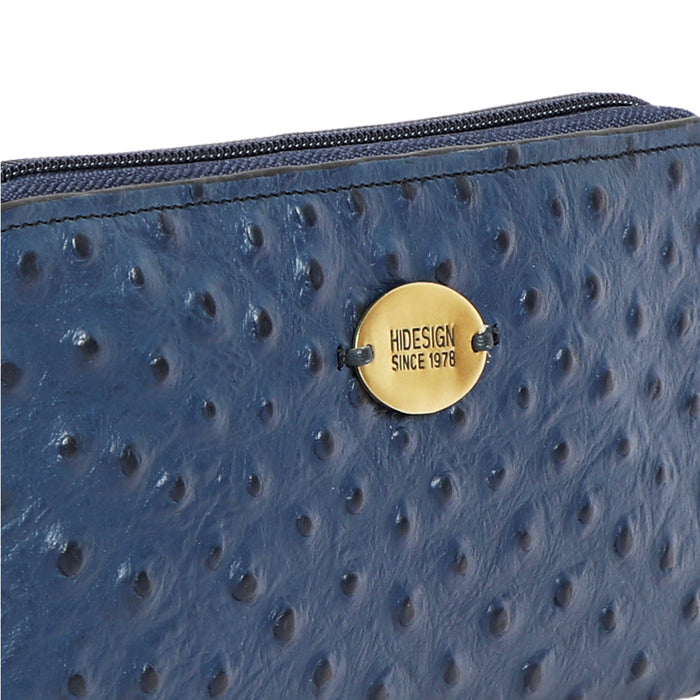 Ee Teresa W2 Blue Leather Zip Around Wallet