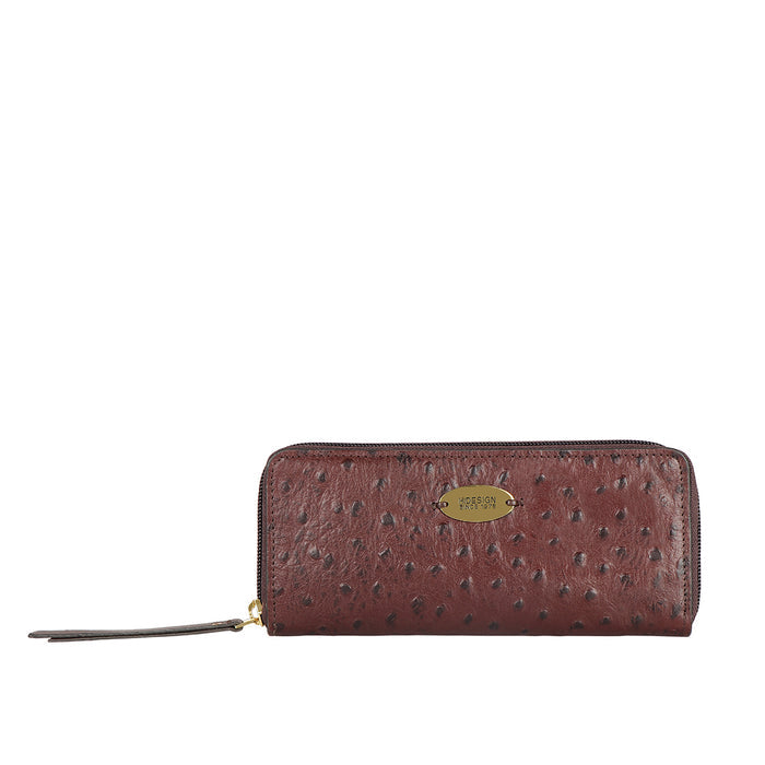 Ee Teresa W2 Brown Leather Zip Around Wallet