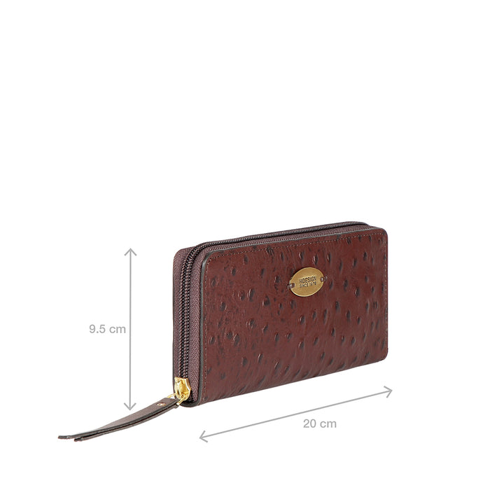 Ee Teresa W2 Brown Leather Zip Around Wallet