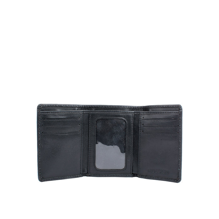 Ee Tf 01  Black Leather Trifold Wallet