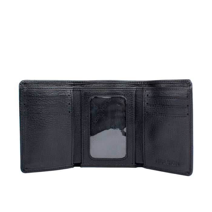 Ee Tf 02  Black Leather Trifold Wallet
