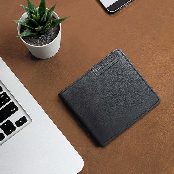 Ee Uranus W1  Black Leather Bi-Fold Wallet