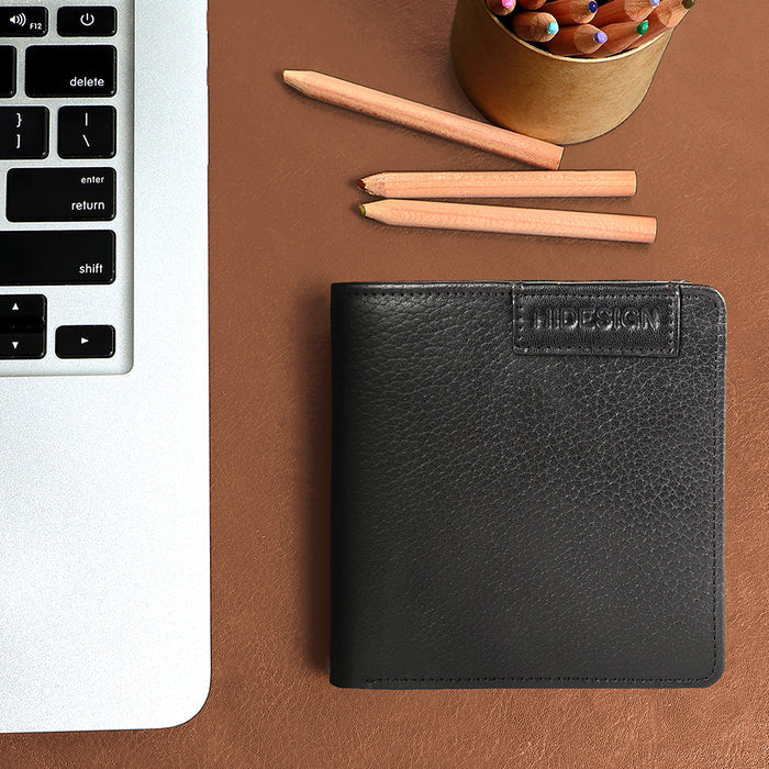 Ee Uranus W3  Black Leather Bi-Fold Wallet