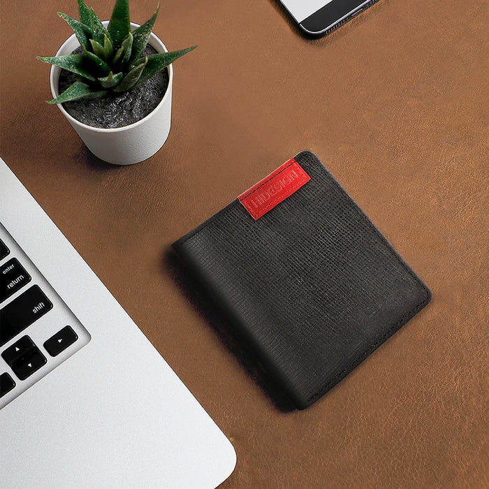 Ee Uranus W3  Black Leather Bi-Fold Wallet