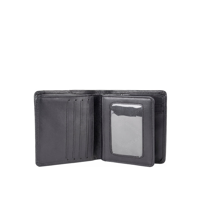 Ee Uranus W3  Black Leather Bi-Fold Wallet