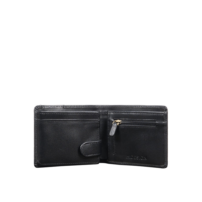 Ee Uranus W4  Black Leather Bi-Fold Wallet