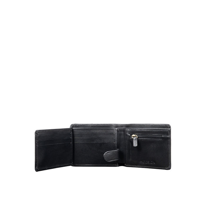 Ee Uranus W4  Black Leather Bi-Fold Wallet
