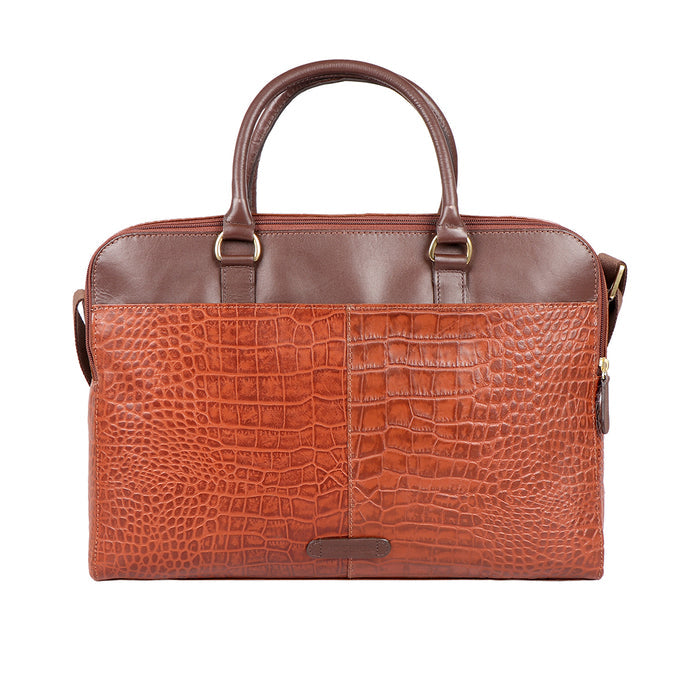 Ee Valentina 01 Tan Leather Laptop Bag