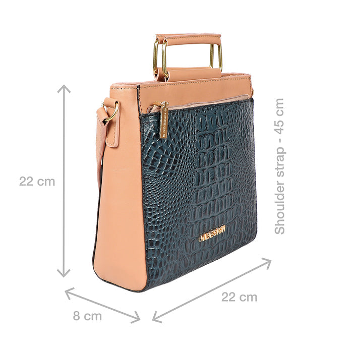 Ee Viola 01 Blue Leather Sling Bag