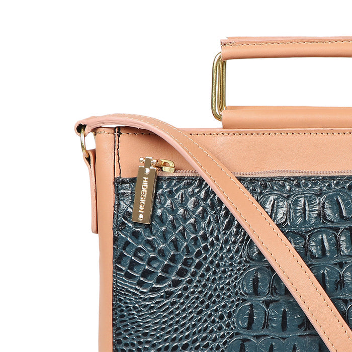 Ee Viola 01 Blue Leather Sling Bag