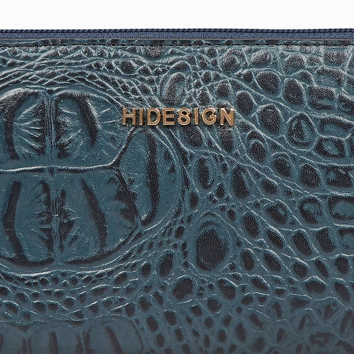 Ee Viola W1-M Blue Leather Zip Around Wallet