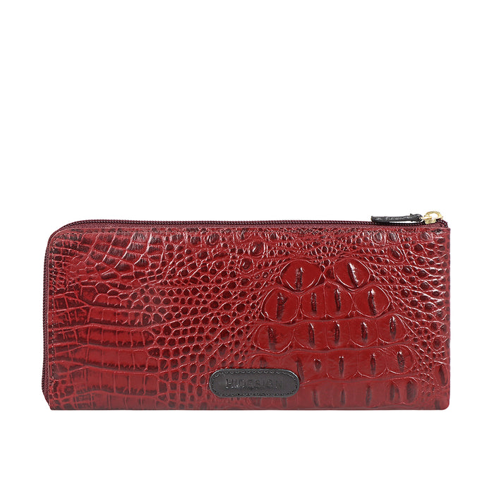 Ee Viola W1-M Red Leather Zip Around Wallet