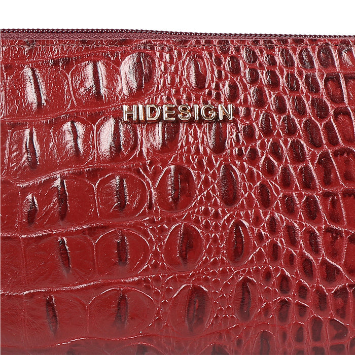 Ee Viola W1-M Red Leather Zip Around Wallet