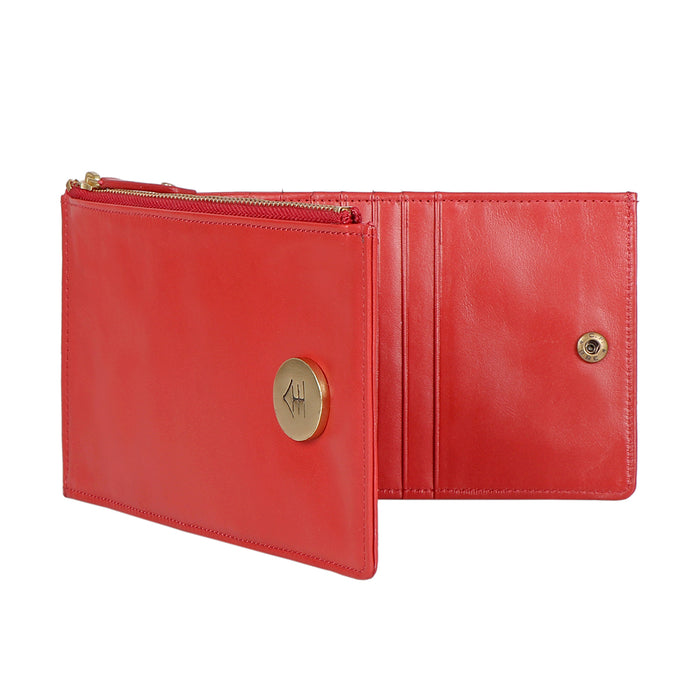 Eijo W1 Red Leather Bi-Fold Wallet