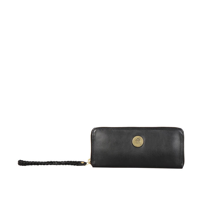 Eijo W3 Black Leather Zip Around Wallet