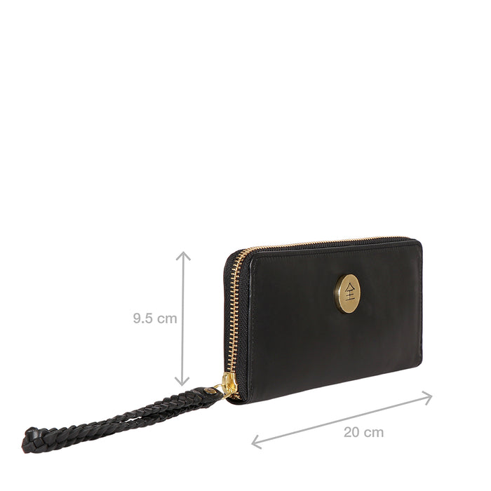 Eijo W3 Black Leather Zip Around Wallet