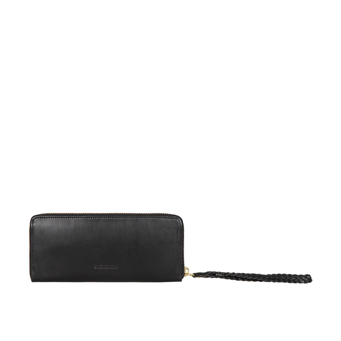 Eijo W3 Black Leather Zip Around Wallet