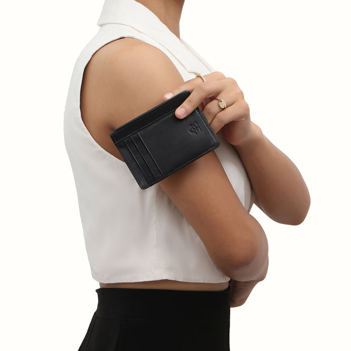 Eijo W6 Black Leather Card Holder