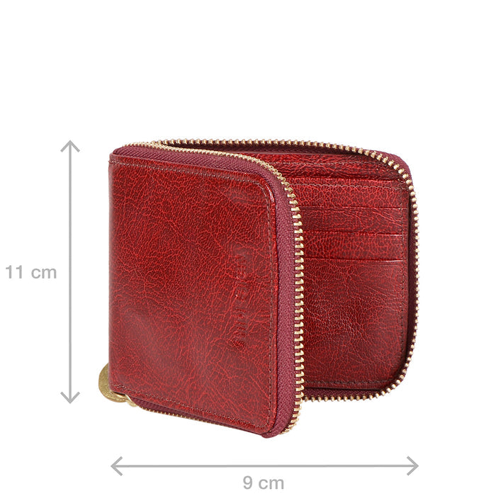 Eijo W7 Red Leather Zip Around Wallet