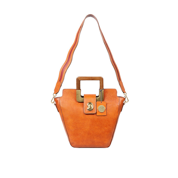 Eiko 01 Orange Leather Shoulder Bag