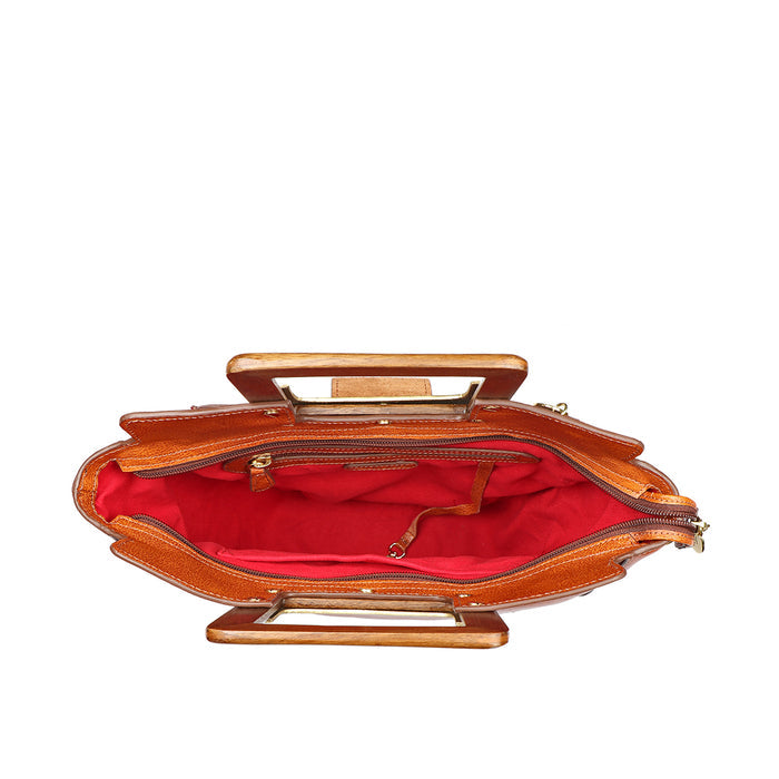 Eiko 01 Orange Leather Shoulder Bag