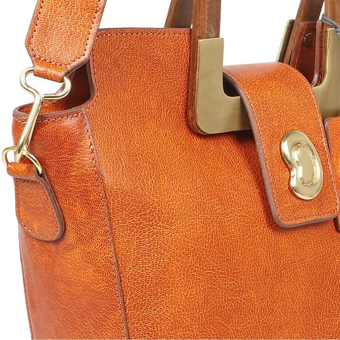 Eiko 01 Orange Leather Shoulder Bag