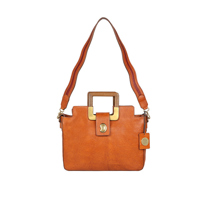 Eiko 02 Orange Leather Shoulder Bag