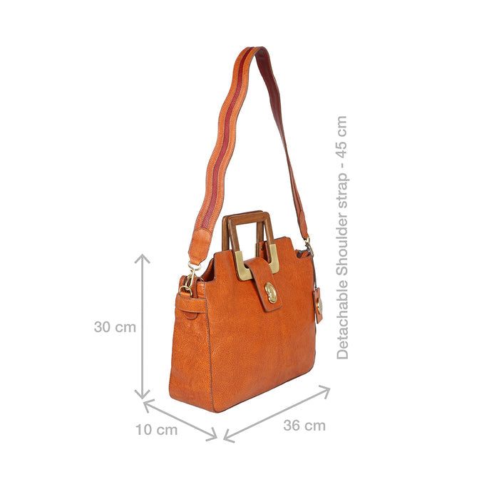 Eiko 02 Orange Leather Shoulder Bag