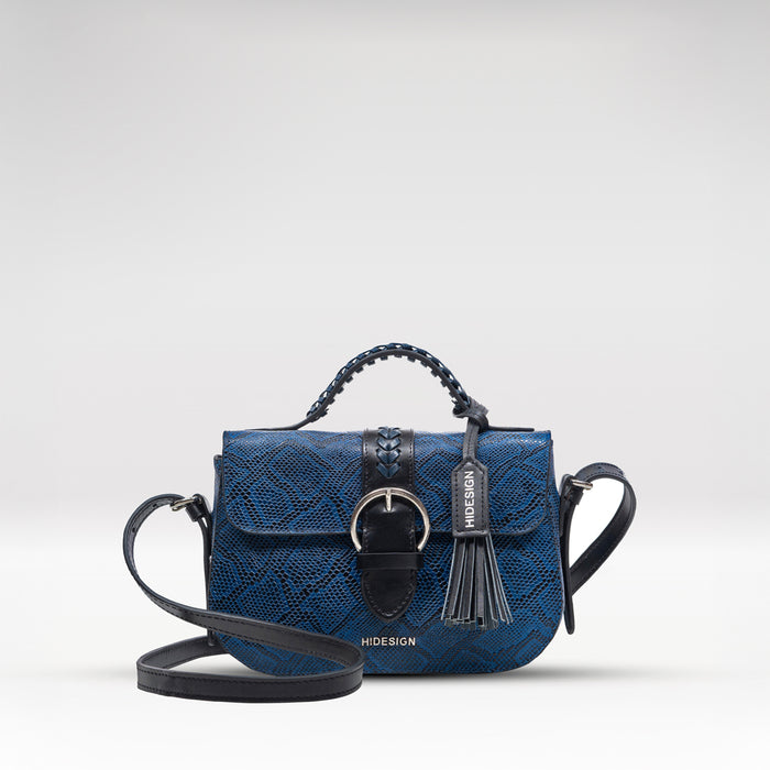 Electra 02 Blue Leather Sling Bag