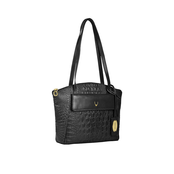 Elinor 01 Sb Black Leather Shoulder Bag