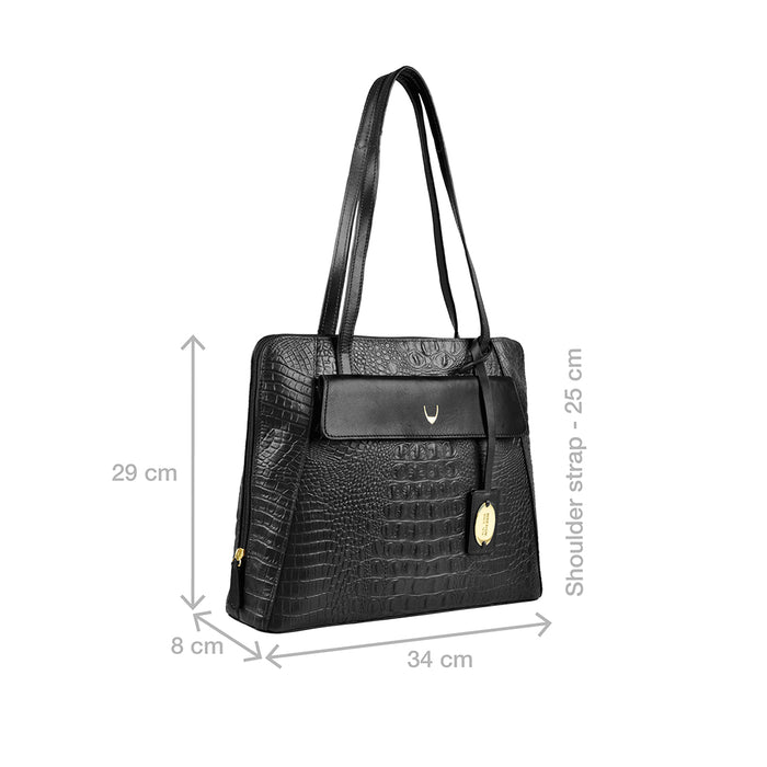 Elinor 02 Sb Black Leather Shoulder Bag