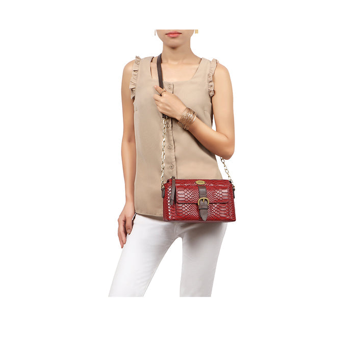 Eliza 03 Sb Red Leather Sling Bag