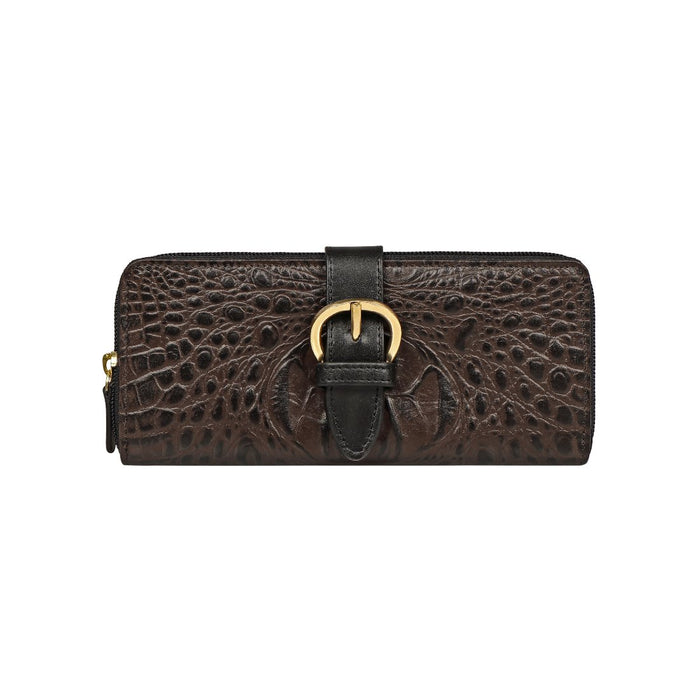 Eliza W1  Sb Brown Leather Zip Around Wallet