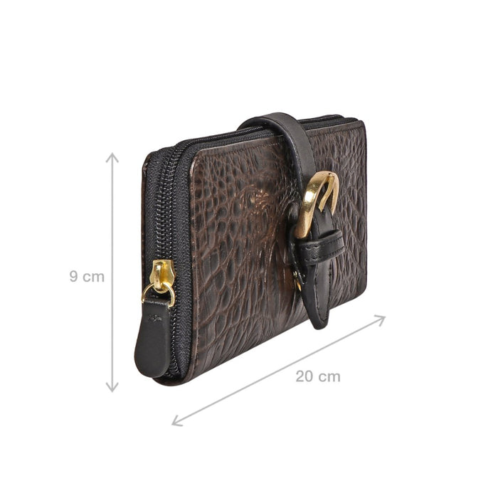 Eliza W1  Sb Brown Leather Zip Around Wallet