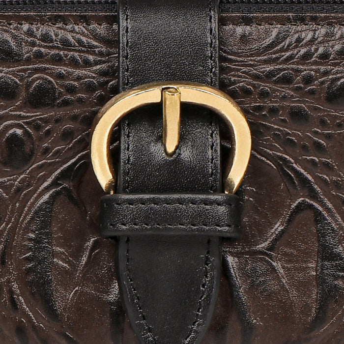 Eliza W1  Sb Brown Leather Zip Around Wallet