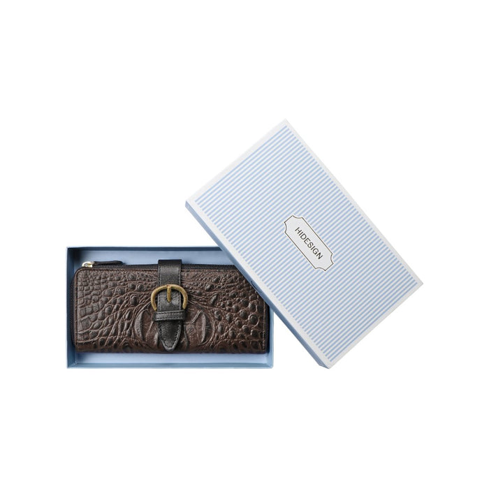 Eliza W1  Sb Brown Leather Zip Around Wallet