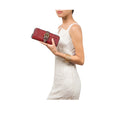 Eliza W1  Sb Red Leather Zip Around Wallet