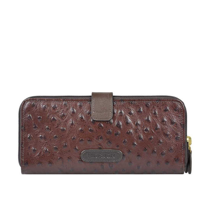 Eliza W2  Sb Brown Leather Double Zip Around Wallet