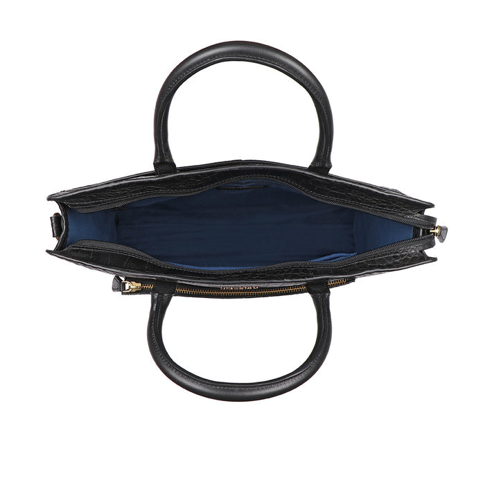 Ella 01 Black Leather Laptop Bag