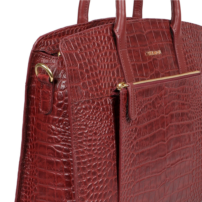 Ella 01 Marsala Leather Laptop Bag