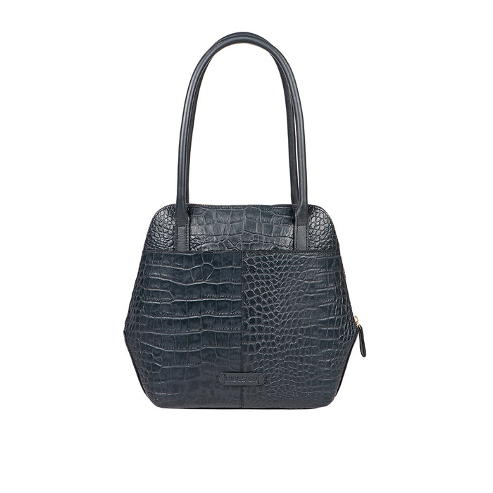 Ella 03 Blue Leather Tote Bag