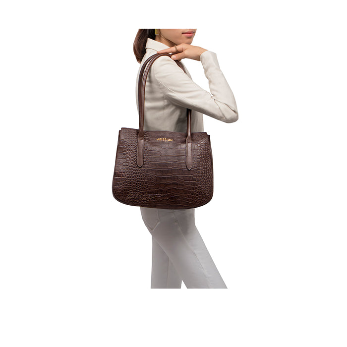 Ella 04 Brown Leather Tote Bag
